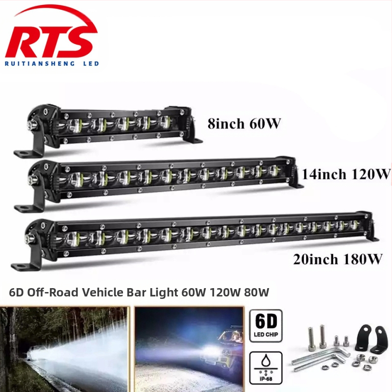 LED λωρίδα φωτισμού αυτοκινήτων με 6D φακούς | μονογραμμή, υπερλεπτή, 180W, 12-24V, 18000LM, 6500K