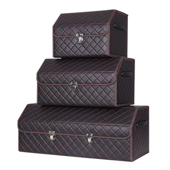 Δερμάτινο αναδιπλούμενο κουτί αποθήκευσης πορτ-μπαγκάζ αυτοκινήτου, αδιάβροχο, με χειρολαβή