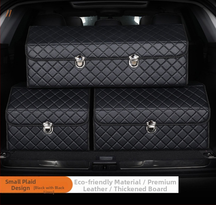 Cutie de depozitare auto din piele, pliabilă, impermeabilă, cu mâner