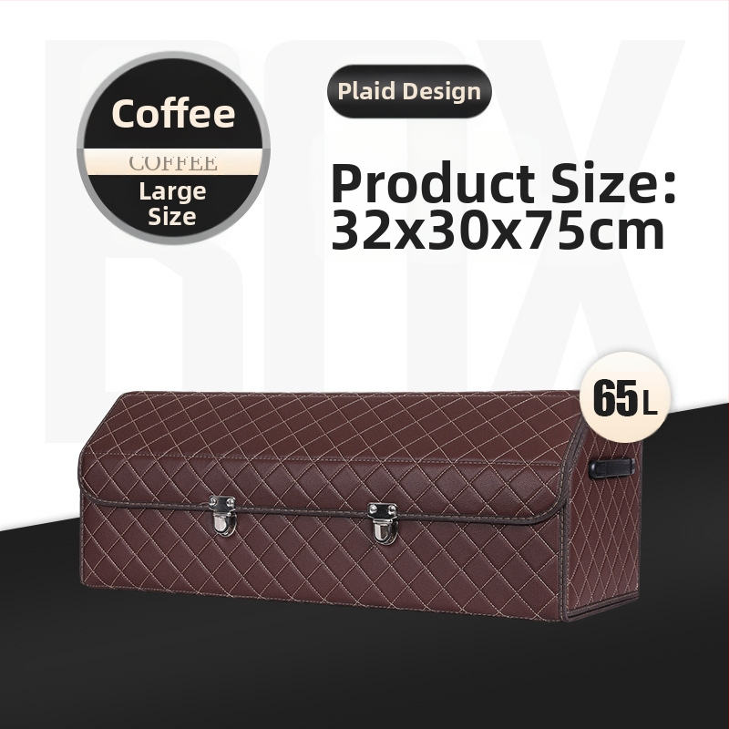 Cutie de depozitare auto din piele, pliabilă, impermeabilă, cu mâner