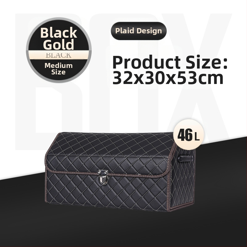 Cutie de depozitare auto din piele, pliabilă, impermeabilă, cu mâner