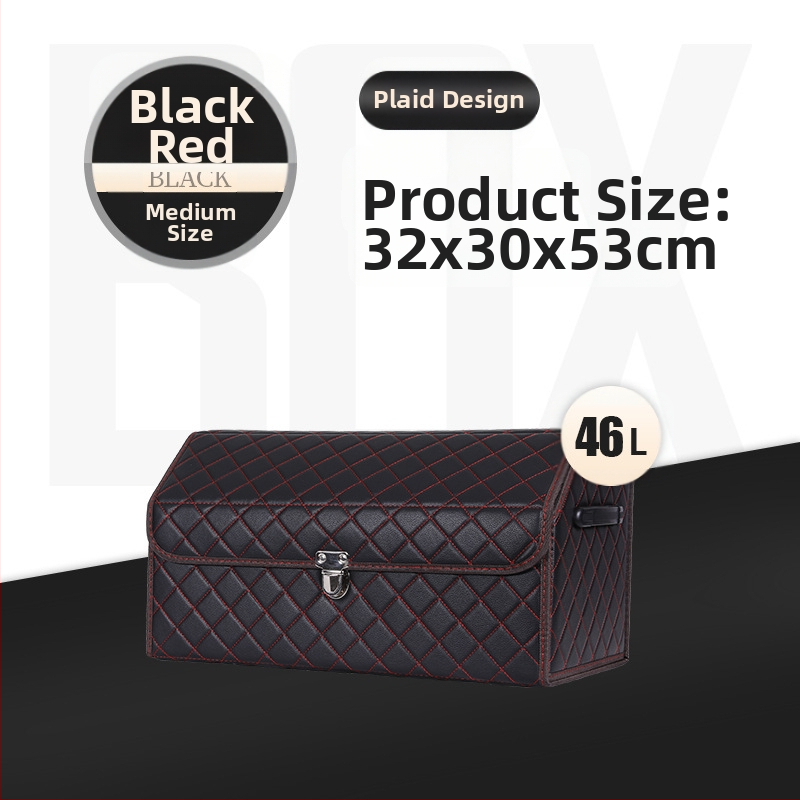 Cutie de depozitare auto din piele, pliabilă, impermeabilă, cu mâner