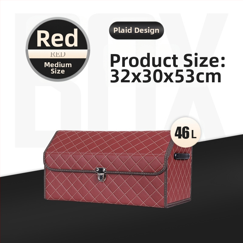 Cutie de depozitare auto din piele, pliabilă, impermeabilă, cu mâner