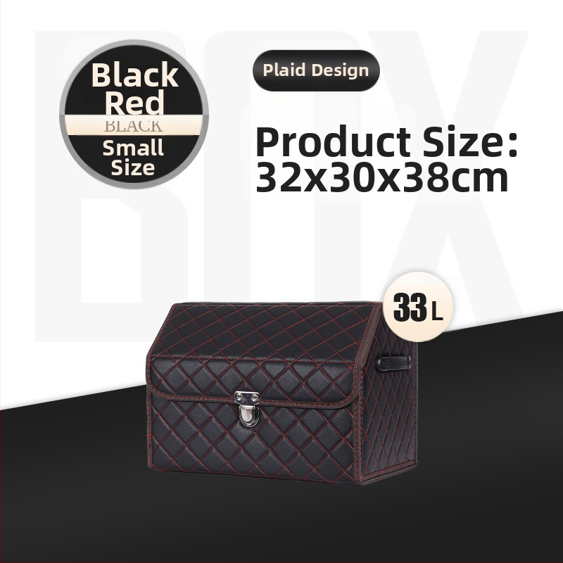 Cutie de depozitare auto din piele, pliabilă, impermeabilă, cu mâner