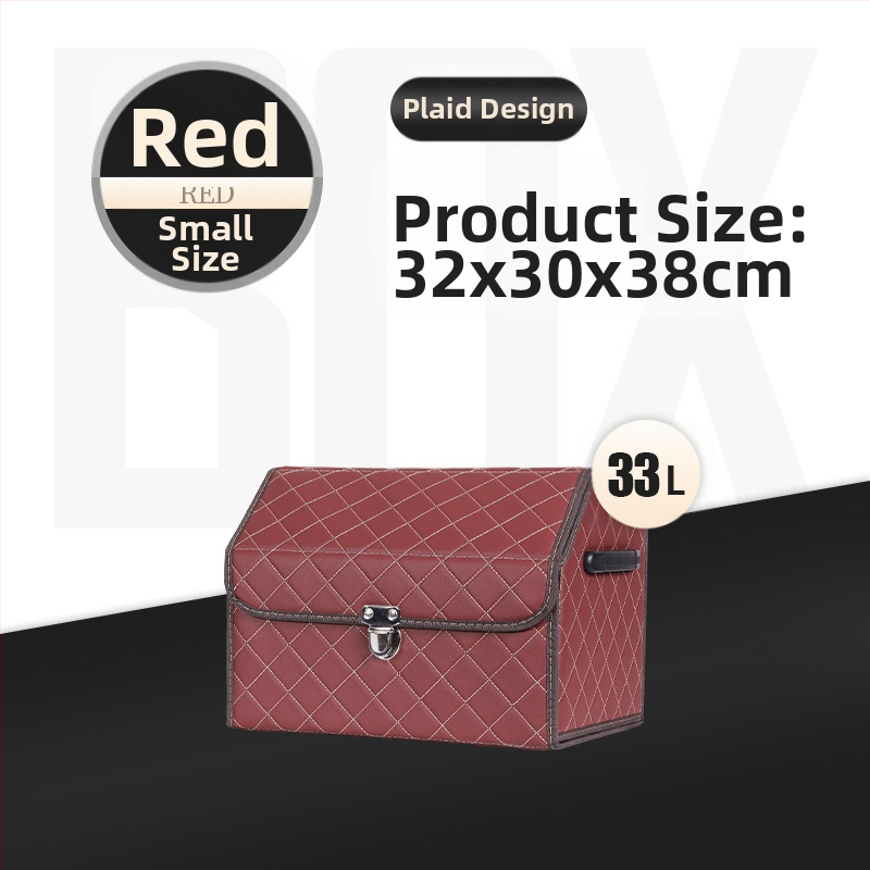 Cutie de depozitare auto din piele, pliabilă, impermeabilă, cu mâner