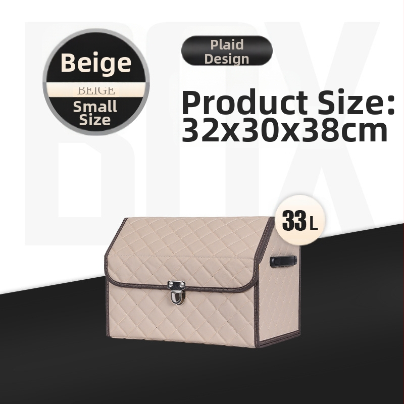 Cutie de depozitare auto din piele, pliabilă, impermeabilă, cu mâner