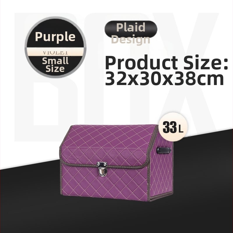 Cutie de depozitare auto din piele, pliabilă, impermeabilă, cu mâner