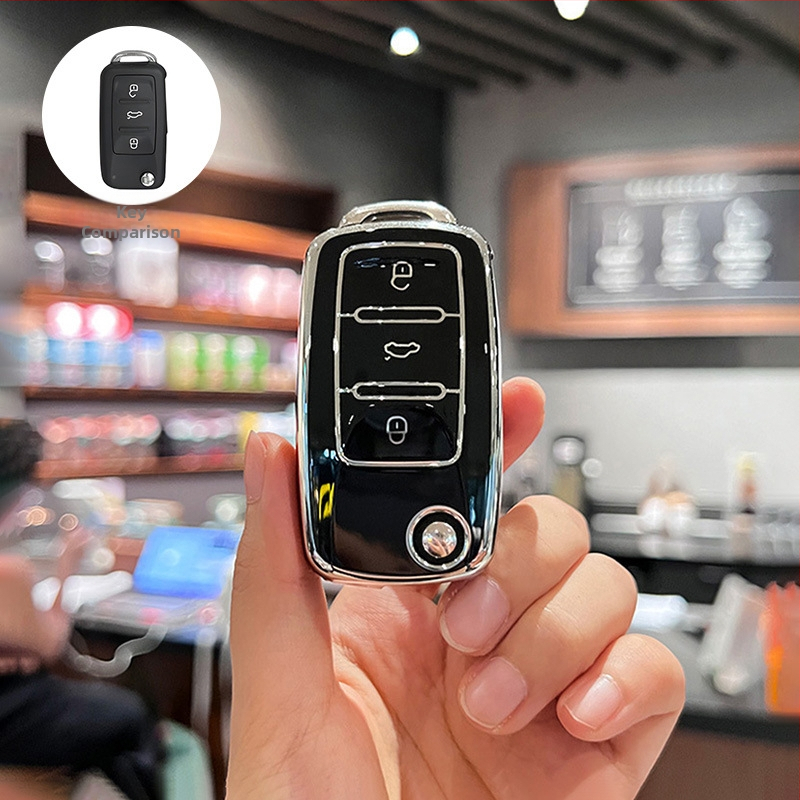 Volkswagen atslēgu vāciņš, TPU, Vienkāršs stils, Saderīgs ar Sagitar, Lavida, Jetta, Passat, Bora, Tiguan, Unisex