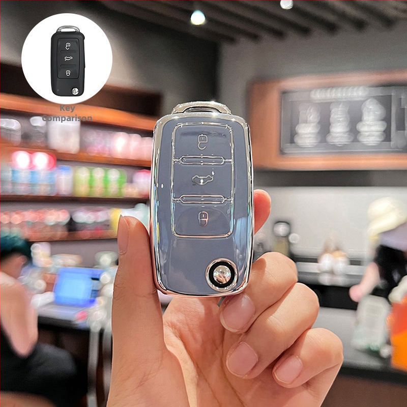 Volkswagen atslēgu vāciņš, TPU, Vienkāršs stils, Saderīgs ar Sagitar, Lavida, Jetta, Passat, Bora, Tiguan, Unisex