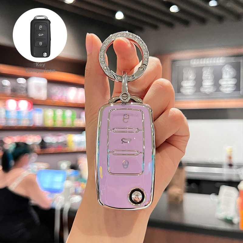 Volkswagen atslēgu vāciņš, TPU, Vienkāršs stils, Saderīgs ar Sagitar, Lavida, Jetta, Passat, Bora, Tiguan, Unisex