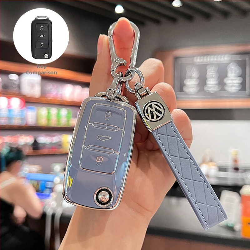 Volkswagen atslēgu vāciņš, TPU, Vienkāršs stils, Saderīgs ar Sagitar, Lavida, Jetta, Passat, Bora, Tiguan, Unisex
