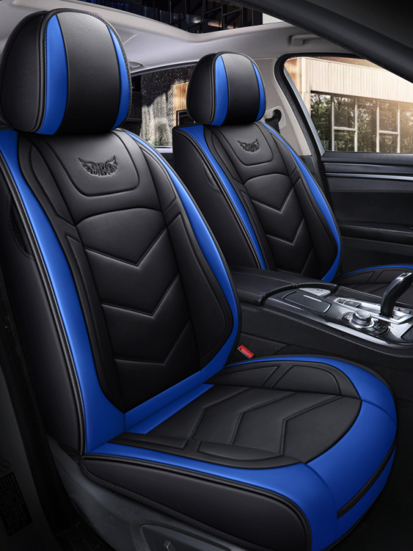 Κάλυμμα καθίσματος αυτοκινήτου τεσσάρων εποχών, πλήρης κάλυψη, συμβατό με πέντε θέσεις, με εκτύπωση λογότυπου, δυνατότητα προσαρμογής