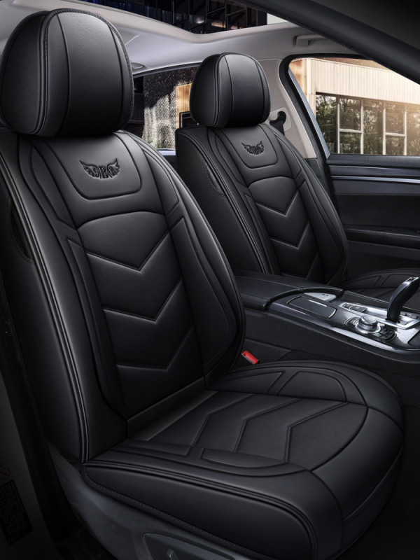 Husă de scaun auto pentru patru anotimpuri, universală, cu acoperire completă, compatibilă cu cinci locuri, cu logo imprimat, personalizare disponibilă