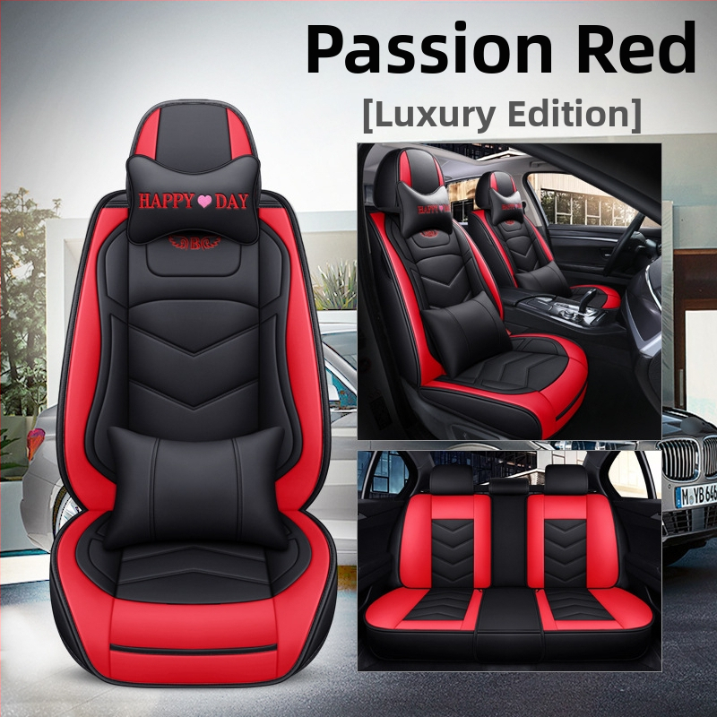 Husă de scaun auto pentru patru anotimpuri, universală, cu acoperire completă, compatibilă cu cinci locuri, cu logo imprimat, personalizare disponibilă