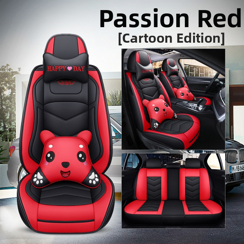 Husă de scaun auto pentru patru anotimpuri, universală, cu acoperire completă, compatibilă cu cinci locuri, cu logo imprimat, personalizare disponibilă