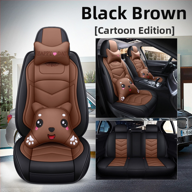 Husă de scaun auto pentru patru anotimpuri, universală, cu acoperire completă, compatibilă cu cinci locuri, cu logo imprimat, personalizare disponibilă