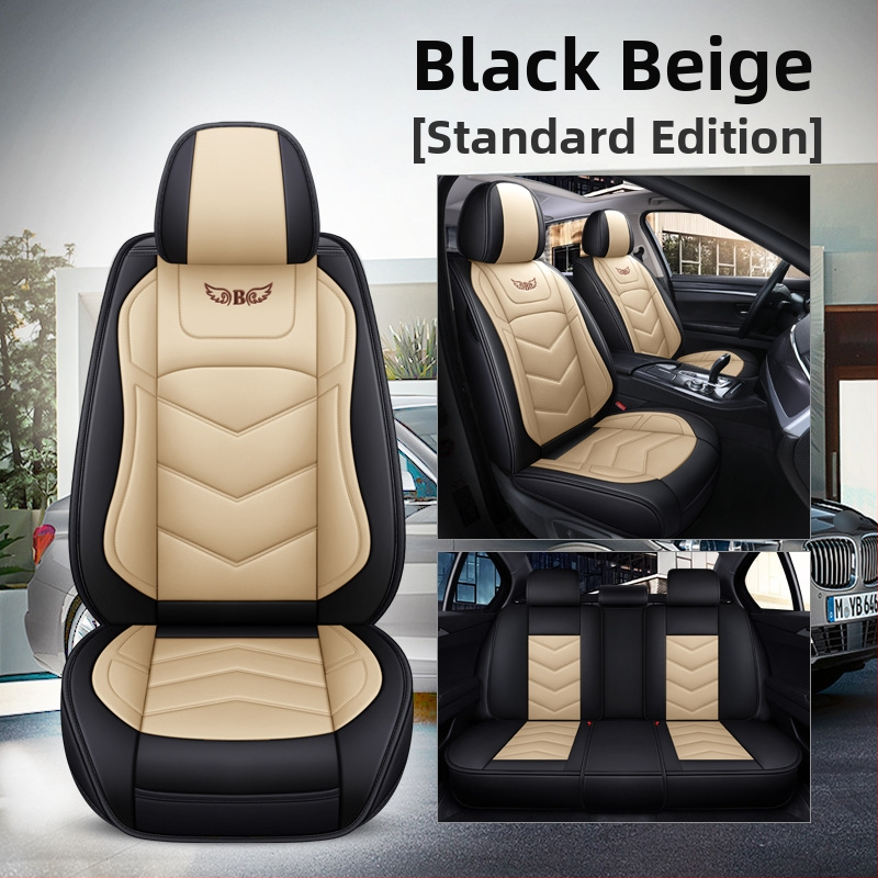 Husă de scaun auto pentru patru anotimpuri, universală, cu acoperire completă, compatibilă cu cinci locuri, cu logo imprimat, personalizare disponibilă