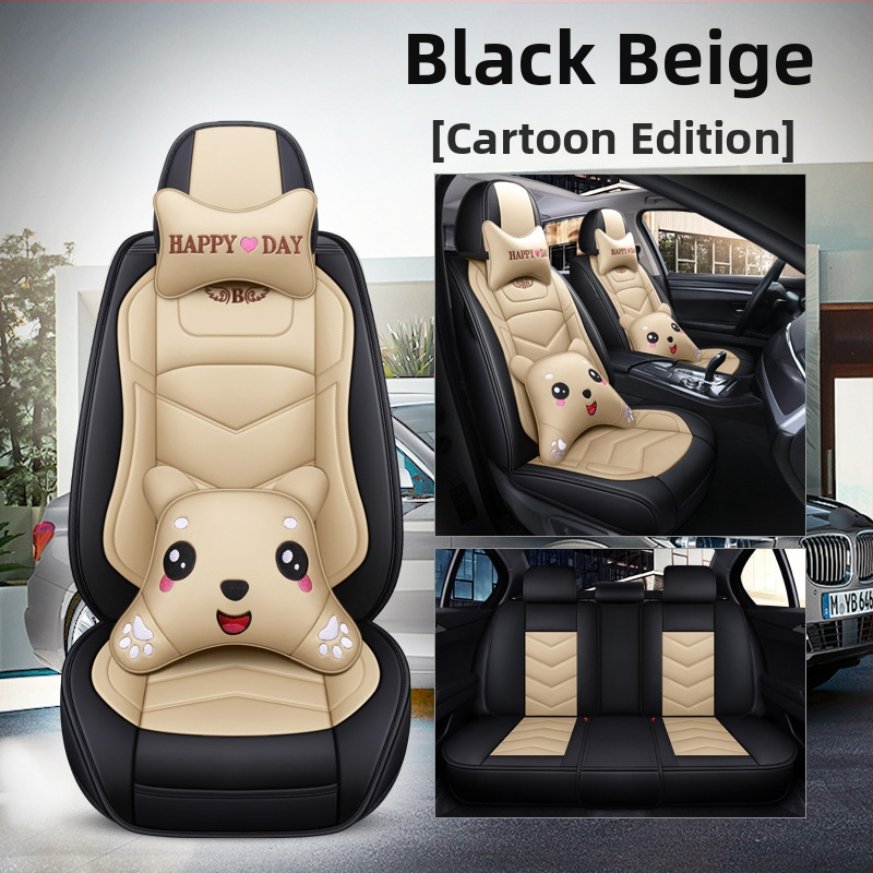 Husă de scaun auto pentru patru anotimpuri, universală, cu acoperire completă, compatibilă cu cinci locuri, cu logo imprimat, personalizare disponibilă