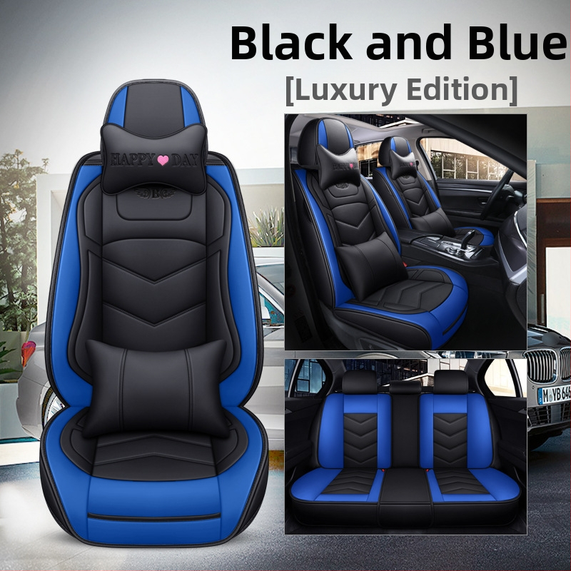 Husă de scaun auto pentru patru anotimpuri, universală, cu acoperire completă, compatibilă cu cinci locuri, cu logo imprimat, personalizare disponibilă