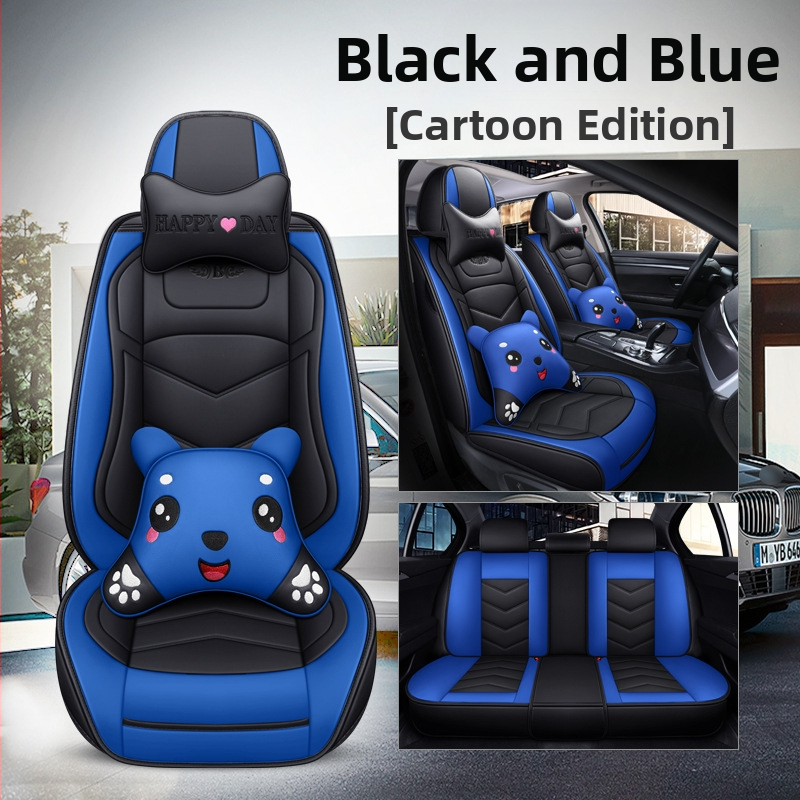 Husă de scaun auto pentru patru anotimpuri, universală, cu acoperire completă, compatibilă cu cinci locuri, cu logo imprimat, personalizare disponibilă