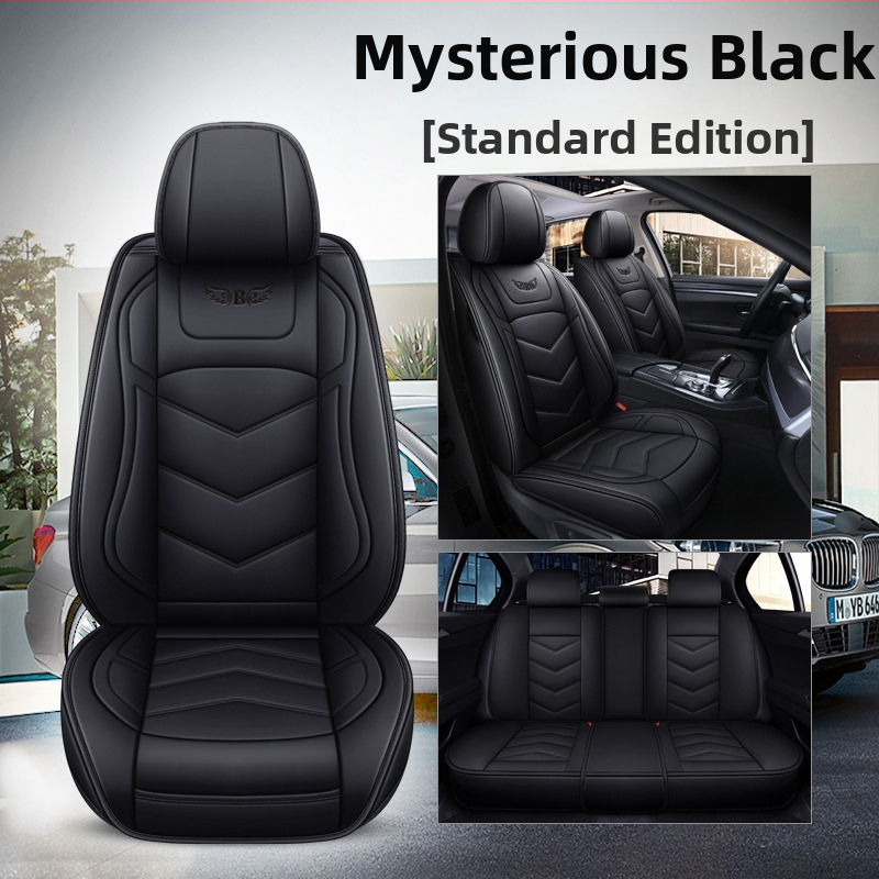 Husă de scaun auto pentru patru anotimpuri, universală, cu acoperire completă, compatibilă cu cinci locuri, cu logo imprimat, personalizare disponibilă