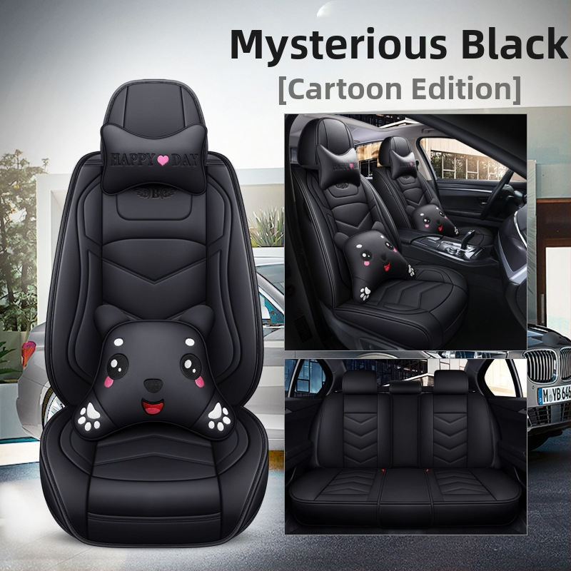 Husă de scaun auto pentru patru anotimpuri, universală, cu acoperire completă, compatibilă cu cinci locuri, cu logo imprimat, personalizare disponibilă