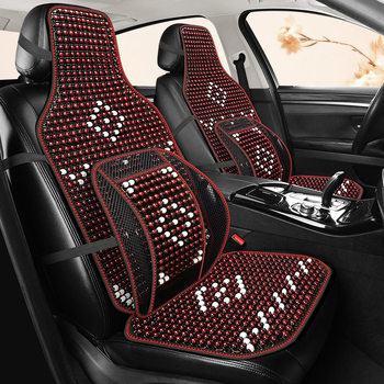 Pernă de scaun auto cu mărgele din lemn - set de 3 piese, stil plat, masaj cu ventilaţie pentru vară