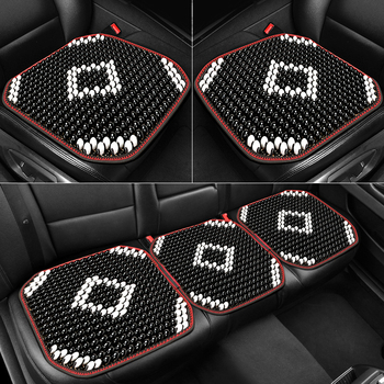 Автомобилна седалкова подложка с дървени мъниета - 3 части, плосък стил, масаж и вентилация за лято