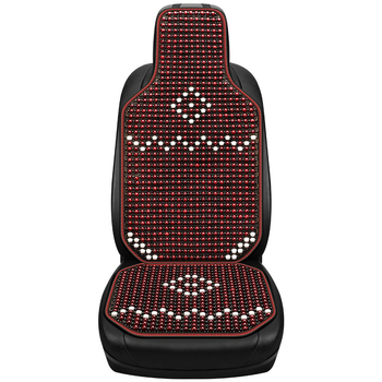 Автомобилна седалкова подложка с дървени мъниета - 3 части, плосък стил, масаж и вентилация за лято