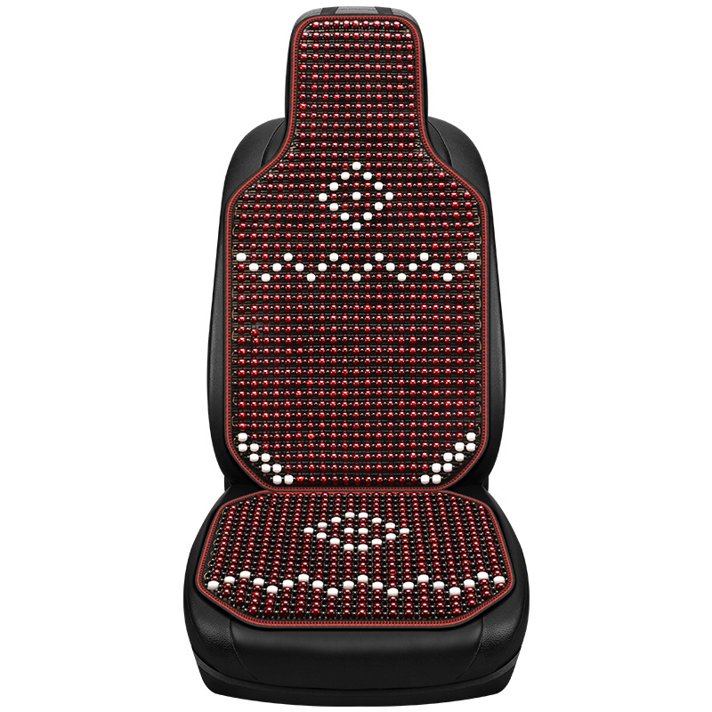 Pernă de scaun auto cu mărgele din lemn - set de 3 piese, stil plat, masaj cu ventilaţie pentru vară