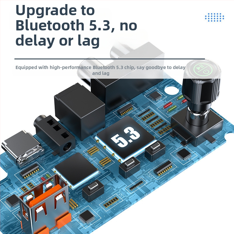 Bluetooth приемник C36 с цифров дисплей, Bluetooth 5.3; интерфейси RCA, оптичен, коаксиален, USB и AUX; Plug and Play; обхват 10 м