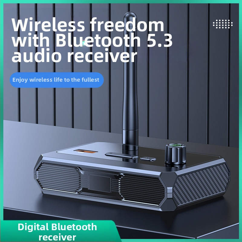 C36 Bluetooth 5.3 δέκτης με ψηφιακή οθόνη, διεπαφές RCA, οπτικό fiber, coaxial, USB και AUX; Υποστήριξη MP3 από USB δίσκο; Plug and Play; εμβέλεια 10 m