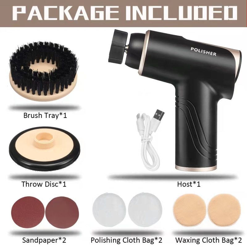 Automobiļu pulēšanas un vaskošanas iekārta bezvadu uzlādei (Basdeo, ABS+metāli, 80W, modelis TR-5002)