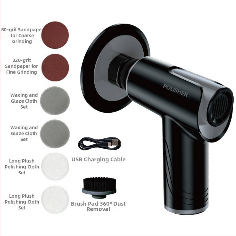 Automobiļu pulēšanas un vaskošanas iekārta bezvadu uzlādei (Basdeo, ABS+metāli, 80W, modelis TR-5002)