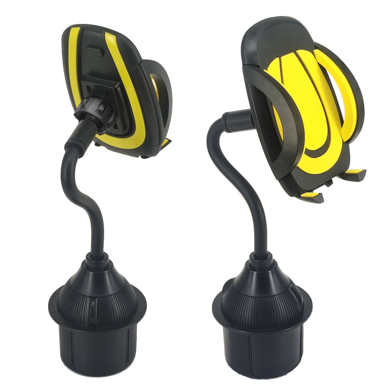 Държач за телефон за автомобил, монтиран върху държач за чаша — универсален, щракващ монтаж, за централна конзола и за задната седалка, модели 1608H, 2208H, 1608HE, Yongxinjia