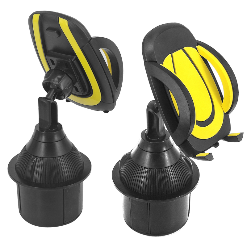 Държач за телефон за автомобил, монтиран върху държач за чаша — универсален, щракващ монтаж, за централна конзола и за задната седалка, модели 1608H, 2208H, 1608HE, Yongxinjia