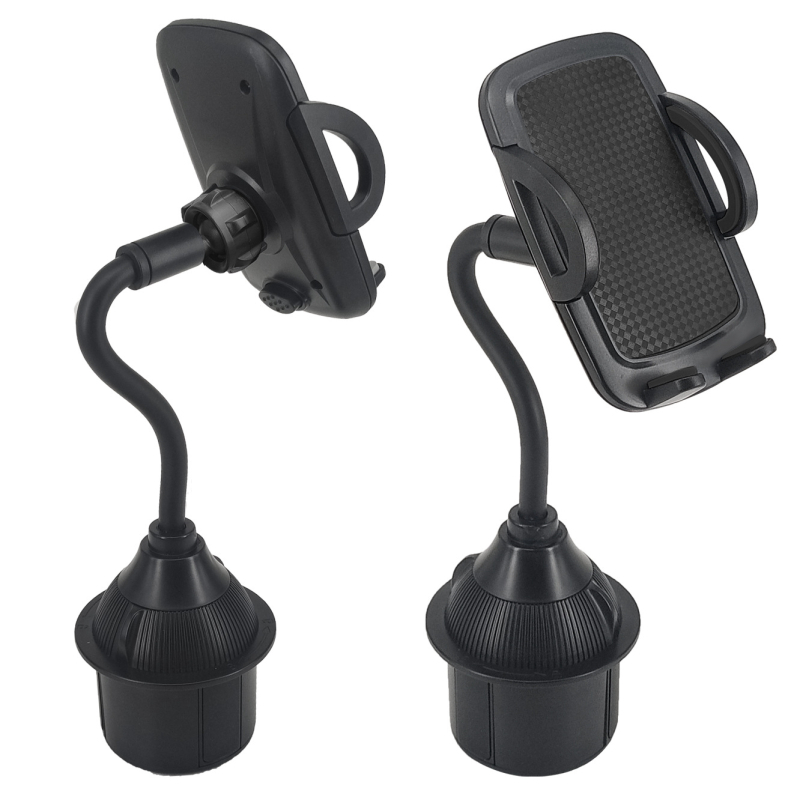 Държач за телефон за автомобил, монтиран върху държач за чаша — универсален, щракващ монтаж, за централна конзола и за задната седалка, модели 1608H, 2208H, 1608HE, Yongxinjia