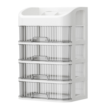 Οργανωτής καλλυντικών για γραφείο με πολυεπίπεδα διαφανή συρτάρια, χωρητικότητα 12L, PP πλαστικό, διαμέρισμα για κραγιόν