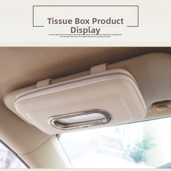 Δερμάτινη θήκη χαρτοπετσετών αυτοκινήτου με κρεμάμενο σχέδιο, συμβατή με τον ηλιοπροστατευτικό προβολέα, μάρκα Chiweng