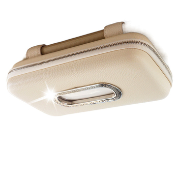 Δερμάτινη θήκη χαρτοπετσετών αυτοκινήτου με κρεμάμενο σχέδιο, συμβατή με τον ηλιοπροστατευτικό προβολέα, μάρκα Chiweng