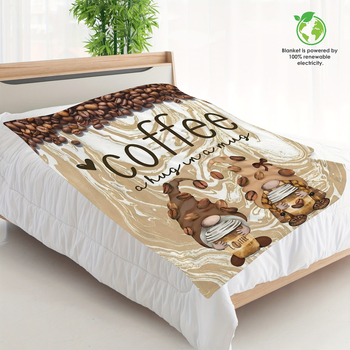 Φλανελ κουβέρτα με εκτύπωση καφέ και σχέδιο καρτούν νάνους (100% πολυεστέρας, 260, άνοιξη-φθινόπωρο, προσαρμογή διαθέσιμη)