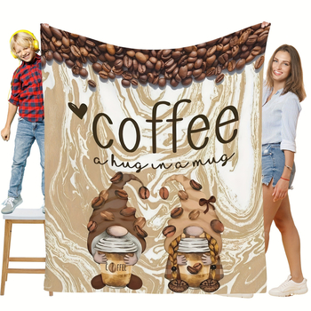 Φλανελ κουβέρτα με εκτύπωση καφέ και σχέδιο καρτούν νάνους (100% πολυεστέρας, 260, άνοιξη-φθινόπωρο, προσαρμογή διαθέσιμη)