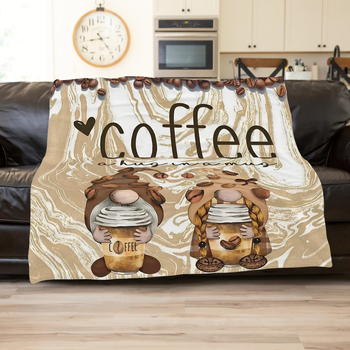 Φλανελ κουβέρτα με εκτύπωση καφέ και σχέδιο καρτούν νάνους (100% πολυεστέρας, 260, άνοιξη-φθινόπωρο, προσαρμογή διαθέσιμη)
