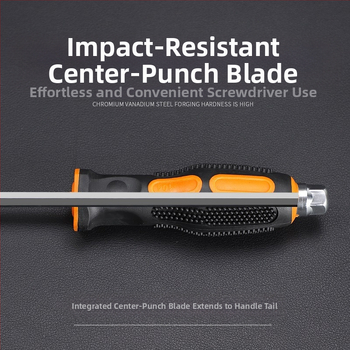 Pramoninio lygio atsuktuvas rinkinys su kryžiu ir plokščia galvu, ilga ašis, chromo vanadžio plienas, magnetinis ir izoliuotos rankenos