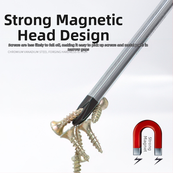 Pramoninio lygio atsuktuvas rinkinys su kryžiu ir plokščia galvu, ilga ašis, chromo vanadžio plienas, magnetinis ir izoliuotos rankenos