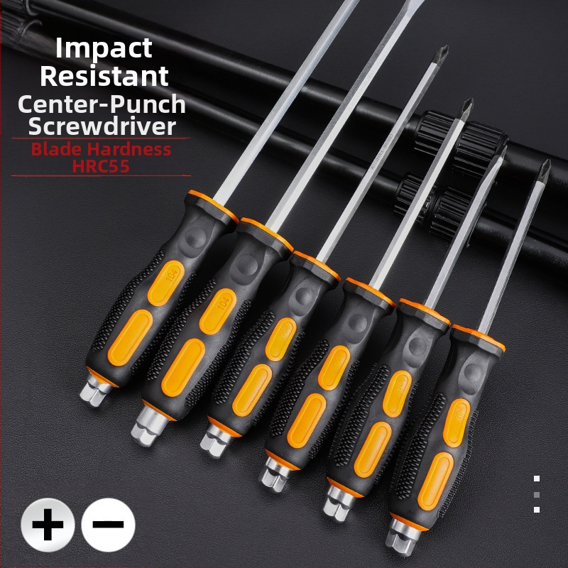 Pramoninio lygio atsuktuvas rinkinys su kryžiu ir plokščia galvu, ilga ašis, chromo vanadžio plienas, magnetinis ir izoliuotos rankenos