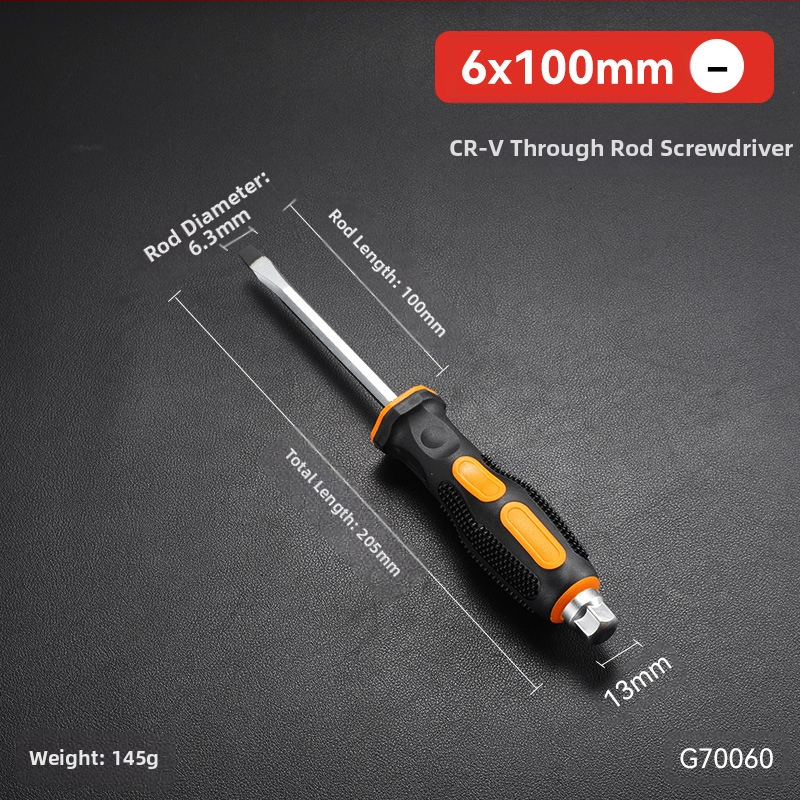 Pramoninio lygio atsuktuvas rinkinys su kryžiu ir plokščia galvu, ilga ašis, chromo vanadžio plienas, magnetinis ir izoliuotos rankenos