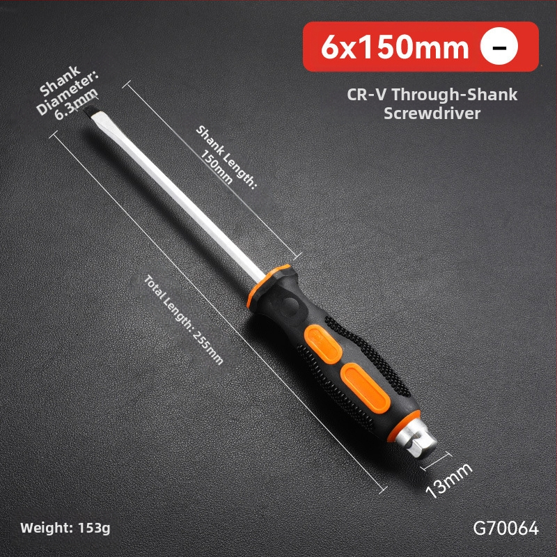 Pramoninio lygio atsuktuvas rinkinys su kryžiu ir plokščia galvu, ilga ašis, chromo vanadžio plienas, magnetinis ir izoliuotos rankenos