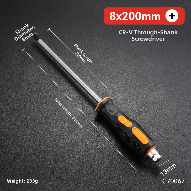 Pramoninio lygio atsuktuvas rinkinys su kryžiu ir plokščia galvu, ilga ašis, chromo vanadžio plienas, magnetinis ir izoliuotos rankenos