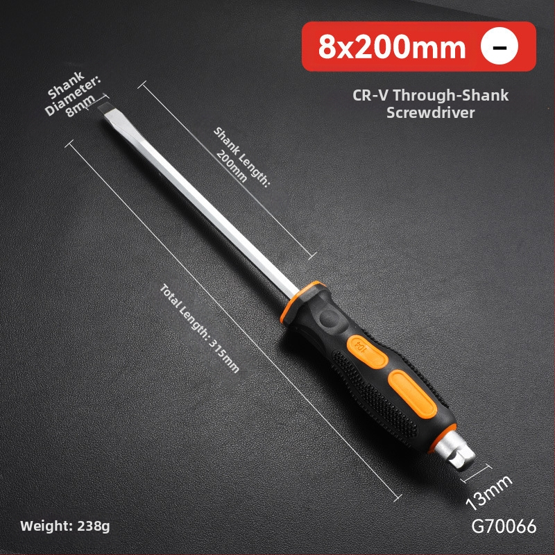 Pramoninio lygio atsuktuvas rinkinys su kryžiu ir plokščia galvu, ilga ašis, chromo vanadžio plienas, magnetinis ir izoliuotos rankenos